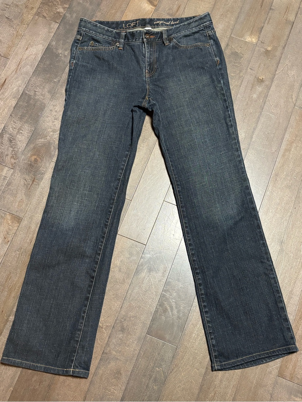LOFT Original Boot Jeans Womens Size 8 NWOT Dark Wash Stretch Denim Bootcut - Picture 1 of 9